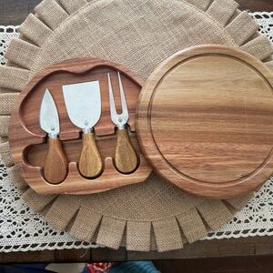 Toscano Wooden Cheese Board Set with Utensils